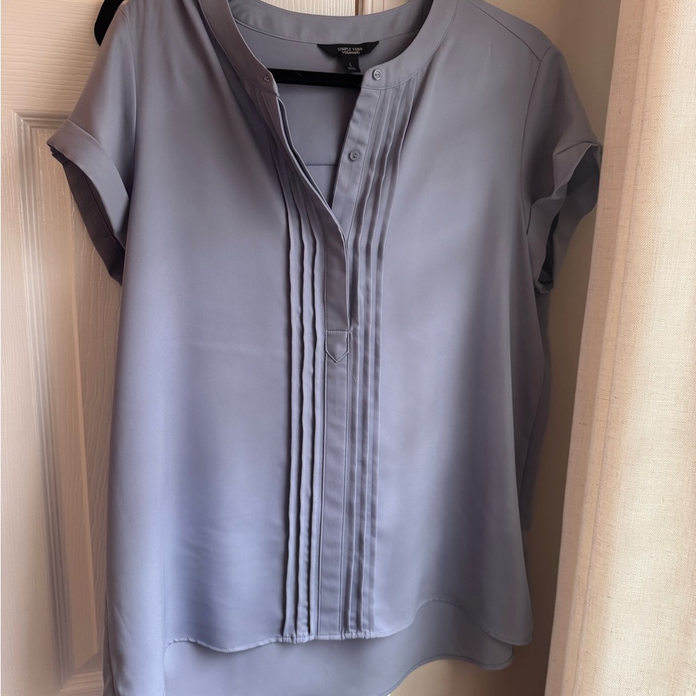 Simply Vera Vera Wang Soft Periwinkle Blouse Size Large
